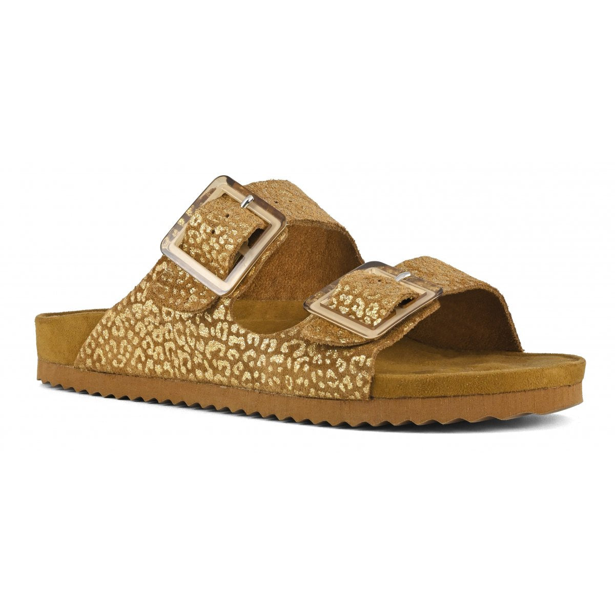 Animalier suede sandal