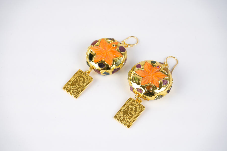 Dear dahlia earrings orange