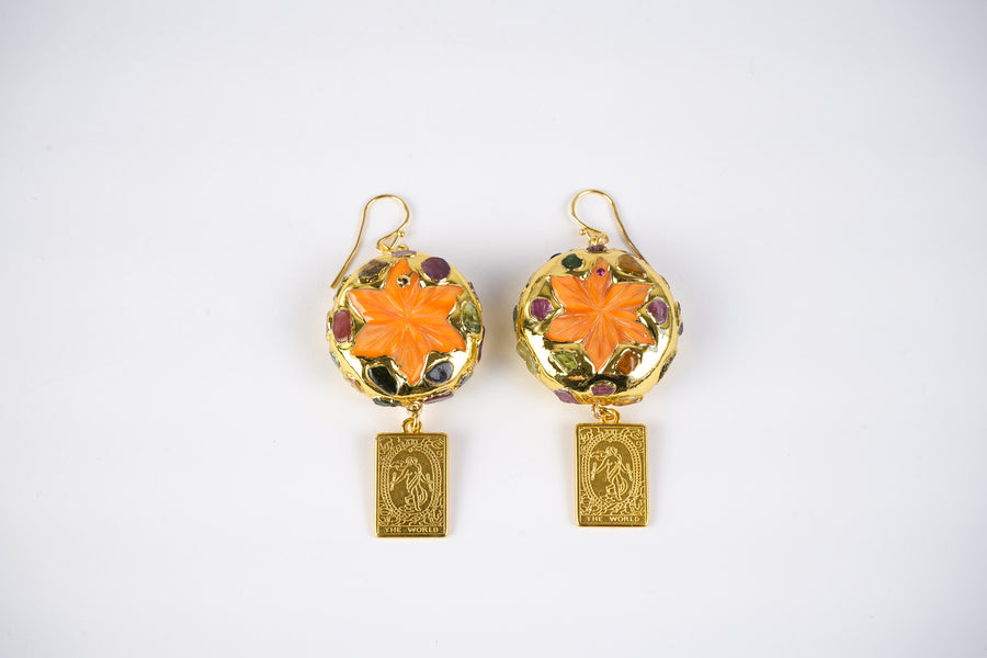 Dear dahlia earrings orange