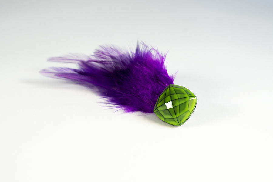 Kelly purple feather pin earrings