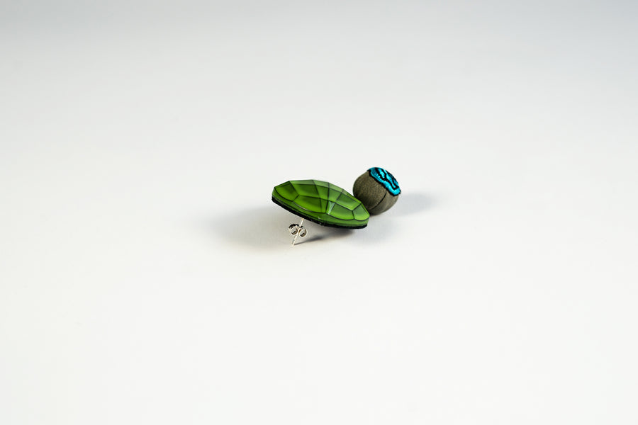 Kelly green pin earrings