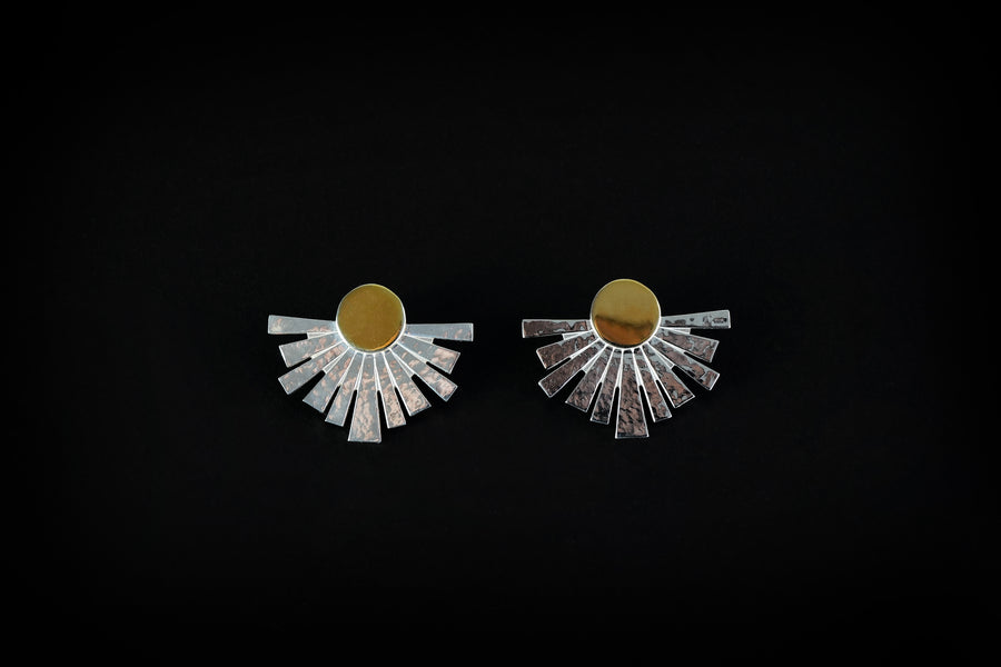 The sun silver earrings
