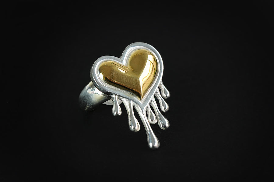 Healing heart silver ring