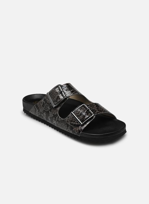 Animalier print black sandal