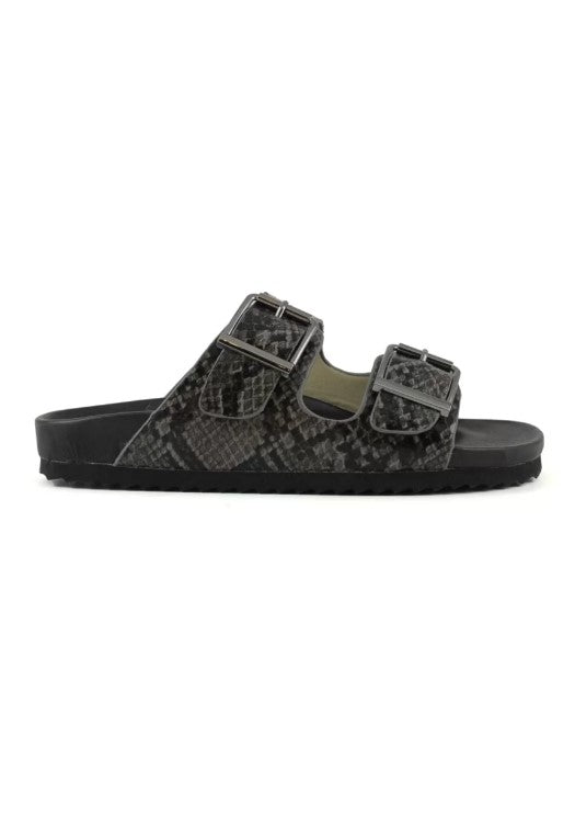 Animalier print black sandal