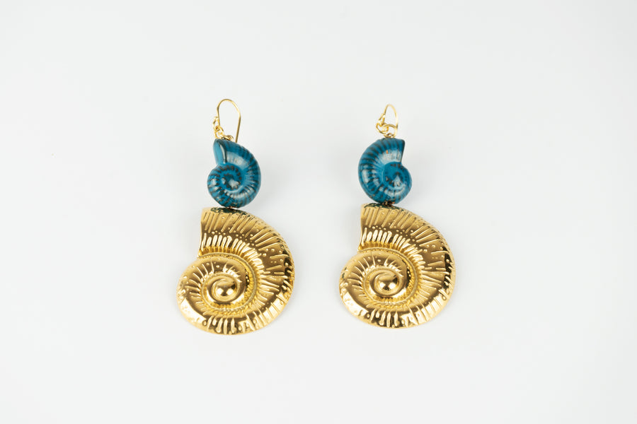 Golden beach earrings
