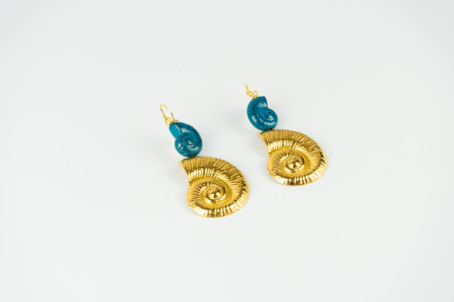 Golden beach earrings