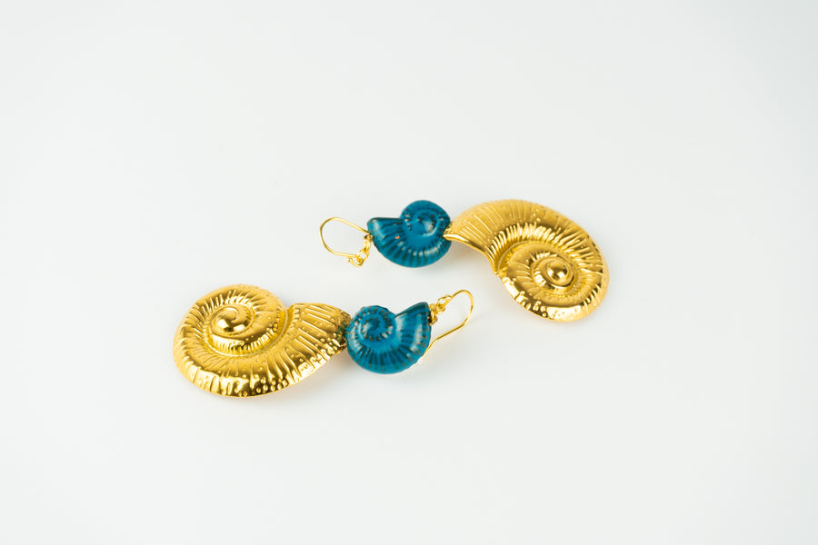 Golden beach earrings