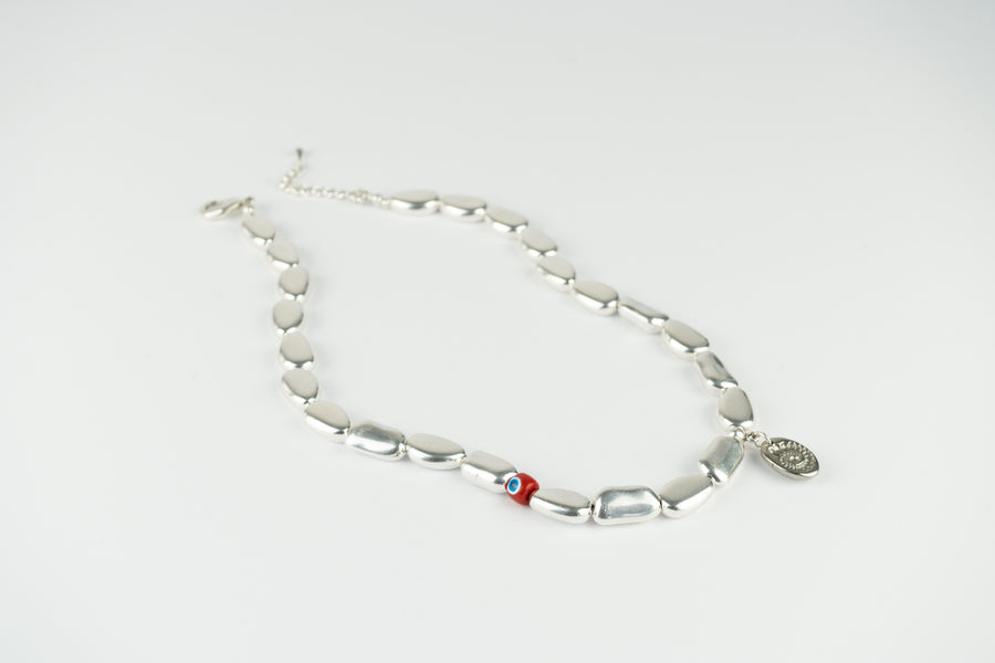 Silver fossil necklace