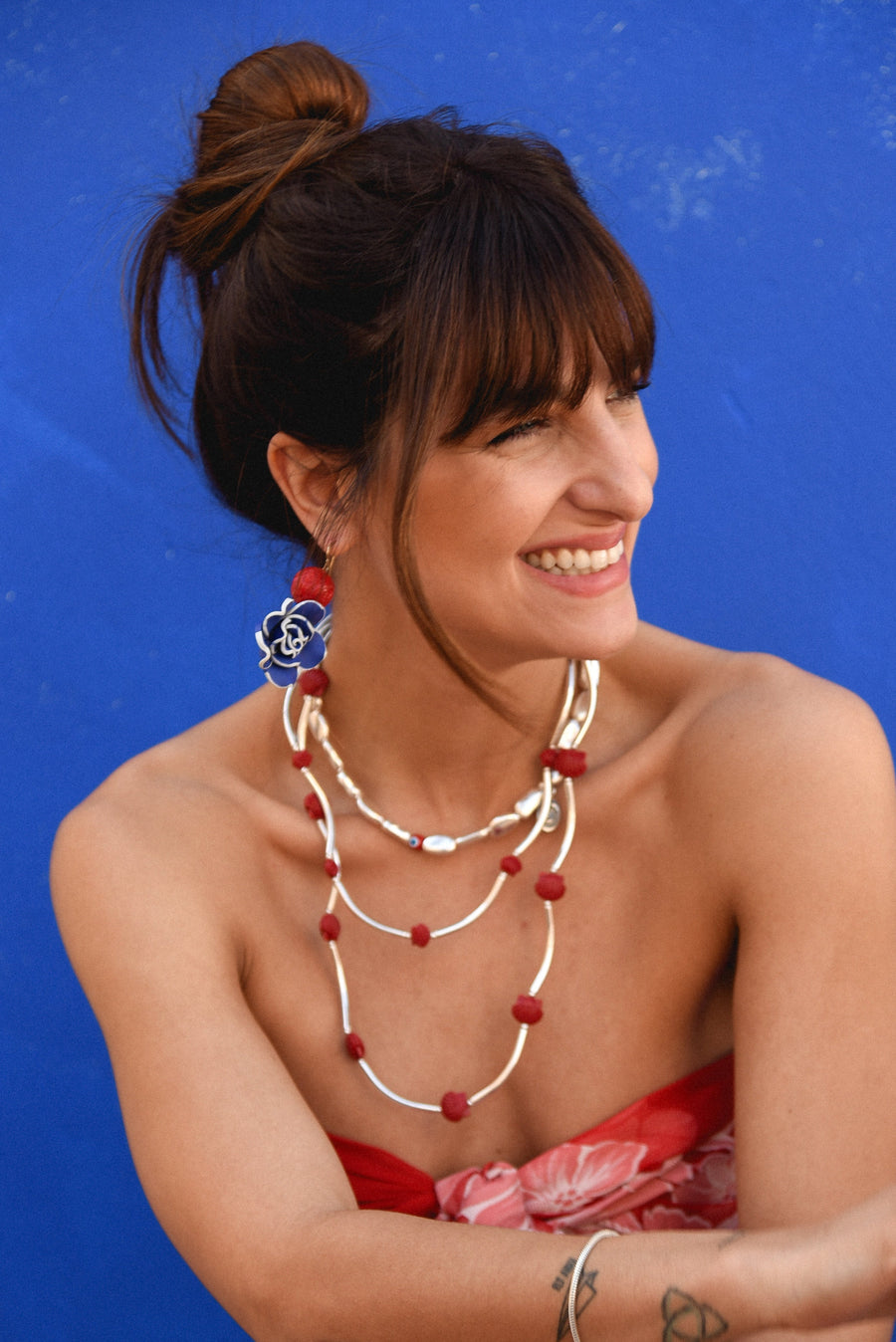 Silver fossil necklace