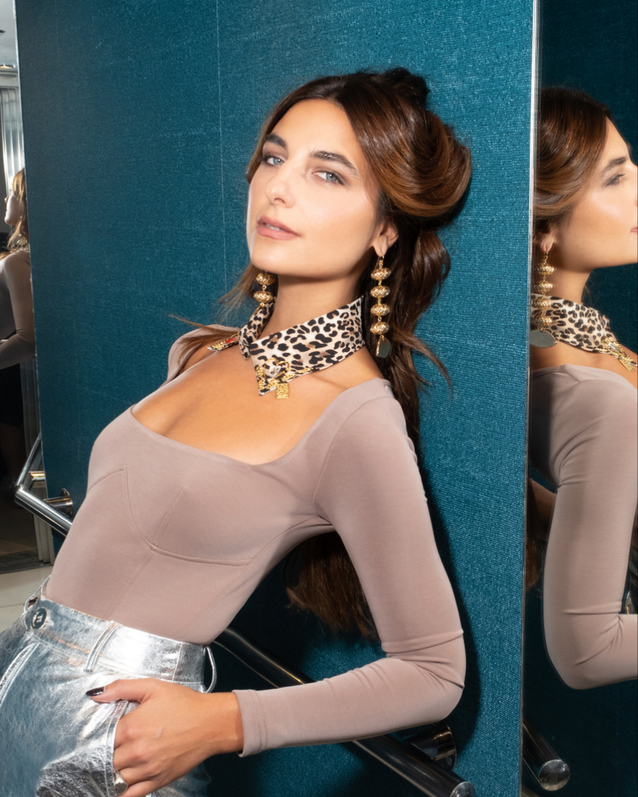 Marie sauvage leopard statement collar necklace