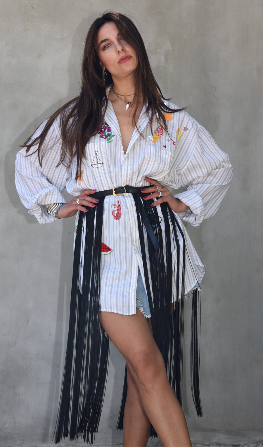 The fringed leather belt – MARIVEE - Main Image