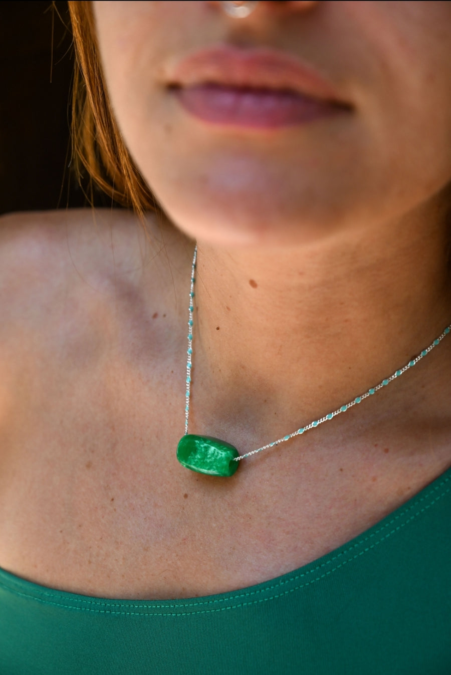 Green harmony stone necklace