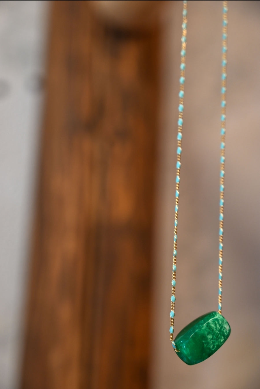 Green harmony stone necklace