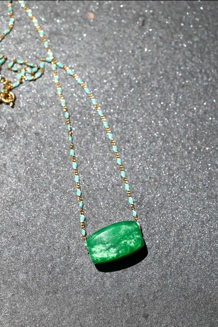 Green harmony stone necklace