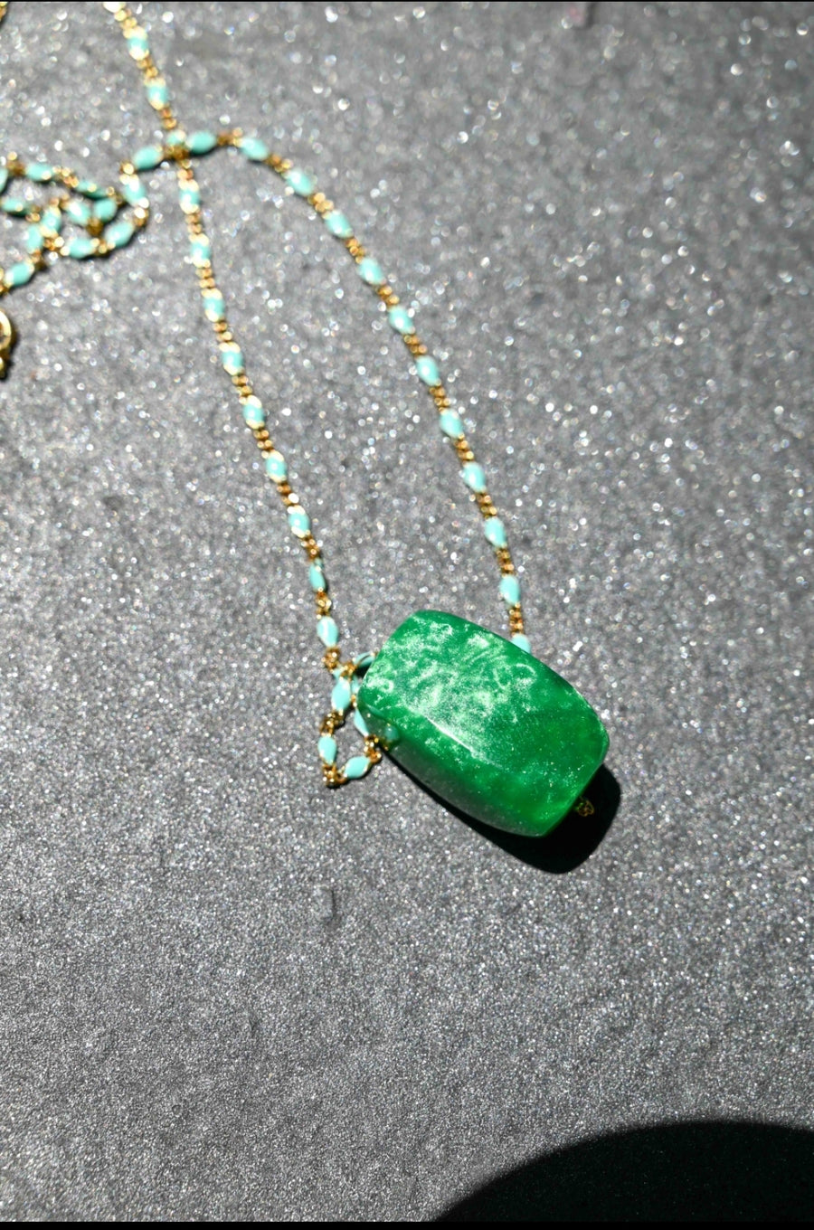 Green harmony stone necklace