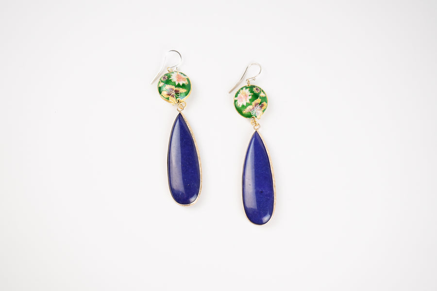 Lapis drops earrings