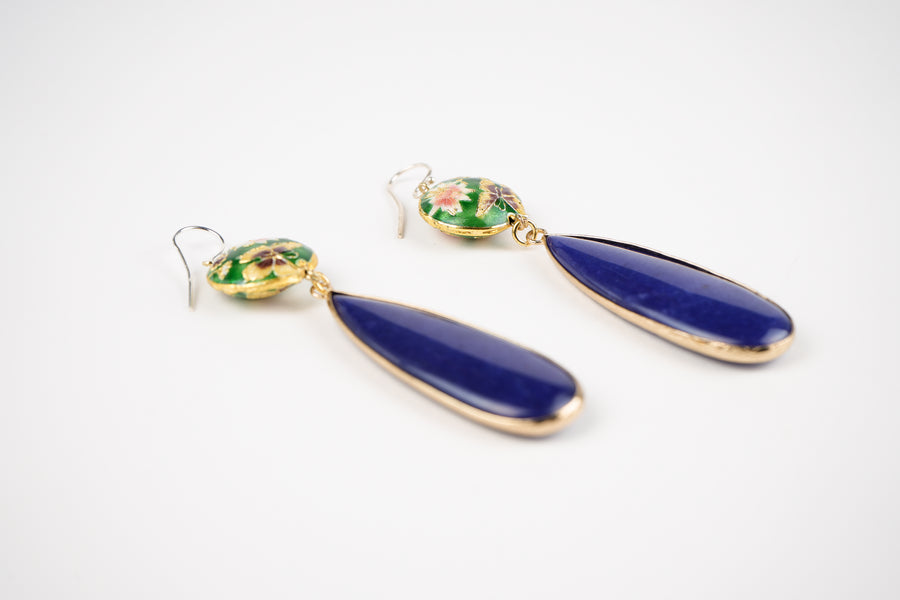 Lapis drops earrings