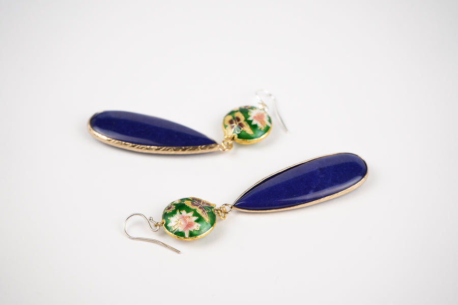 Lapis drops earrings
