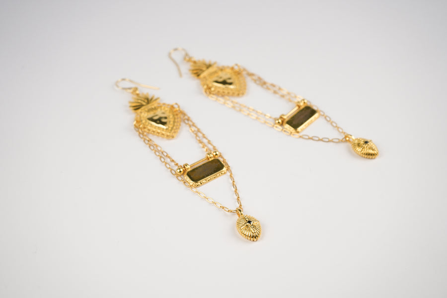 Sparkling youth gold earrings
