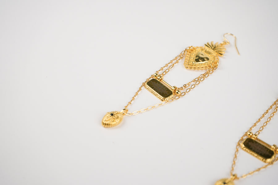 Sparkling youth gold earrings
