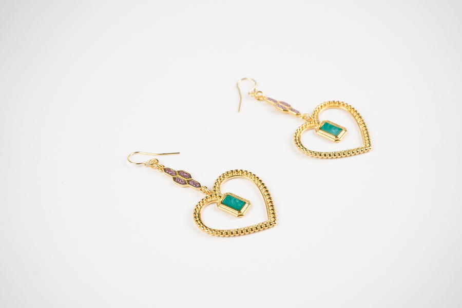 Shiny heart earrings