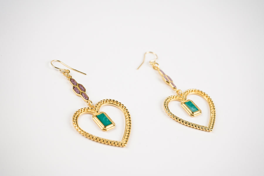 Shiny heart earrings