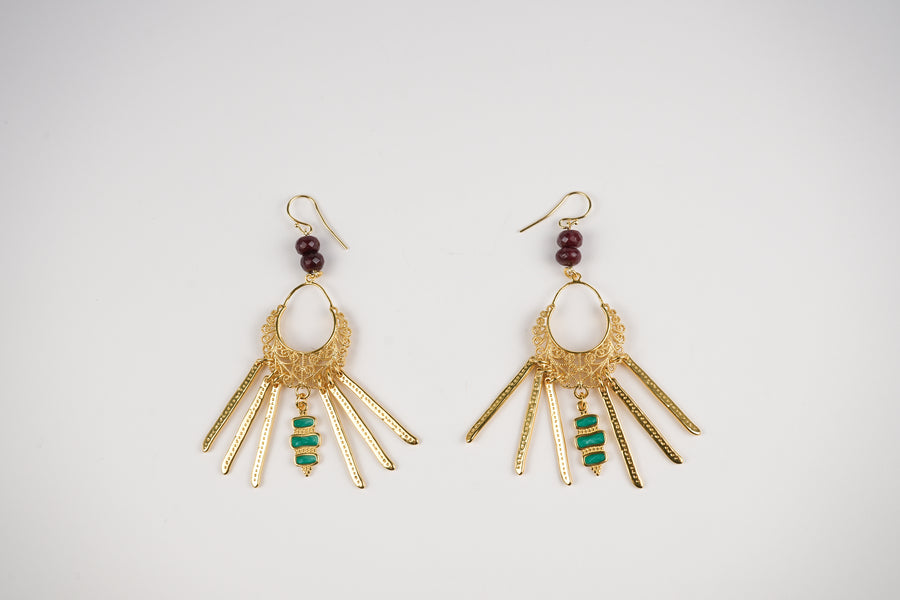 Golden rain earrings