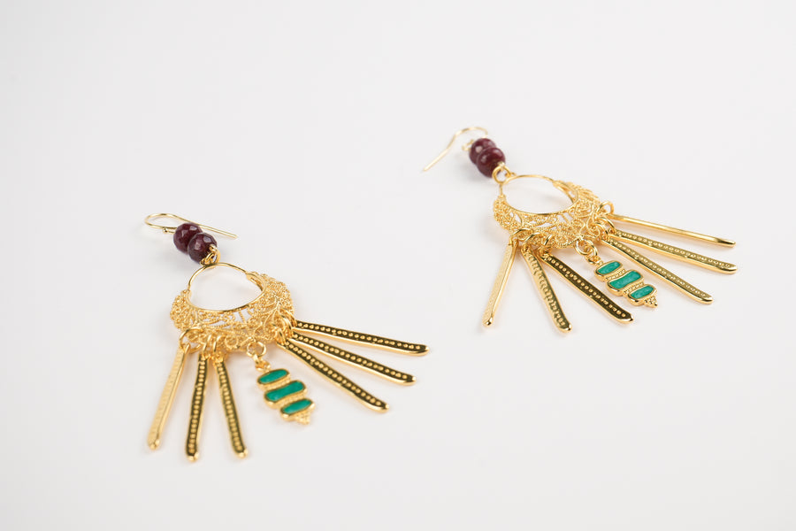 Golden rain earrings