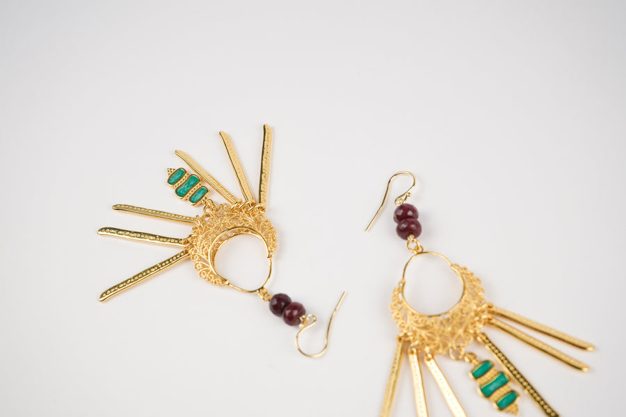 Golden rain earrings