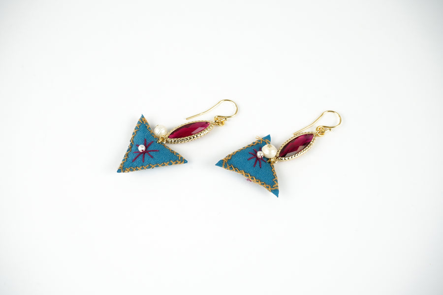 Pearl turquoise fylakto earrings