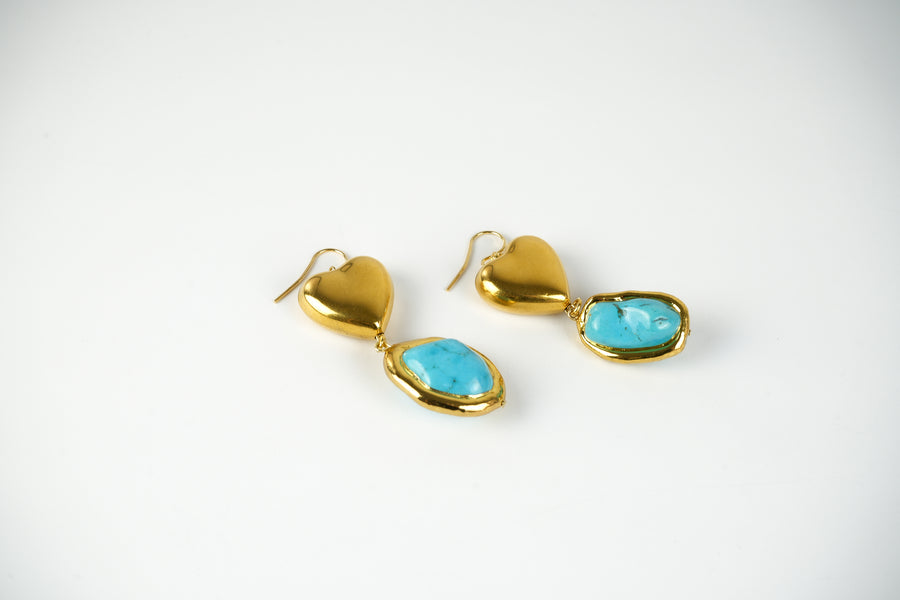 Turquoise lovers earrings