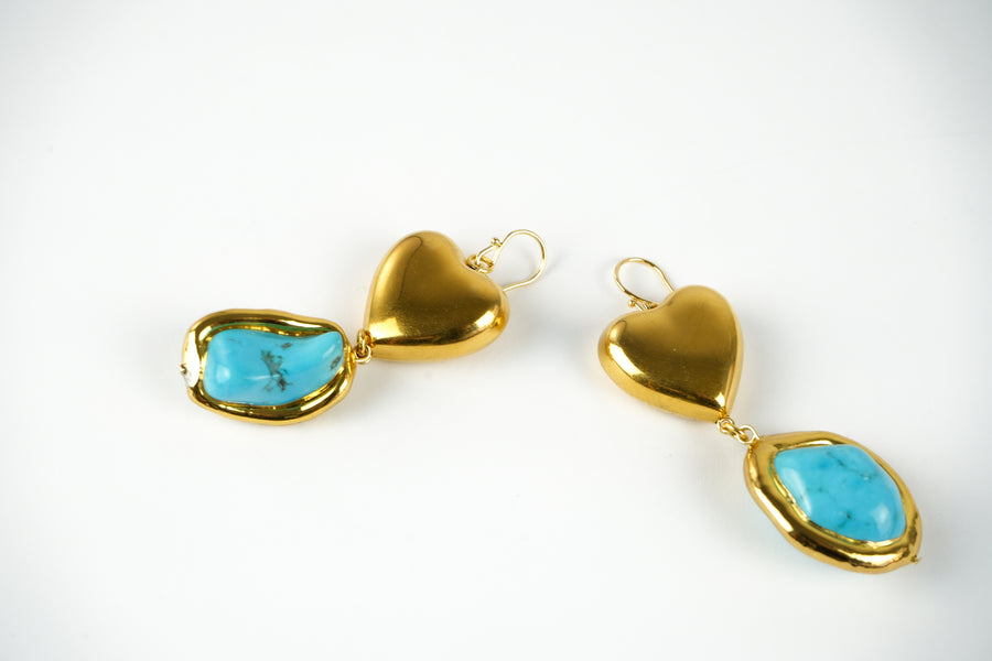 Turquoise lovers earrings