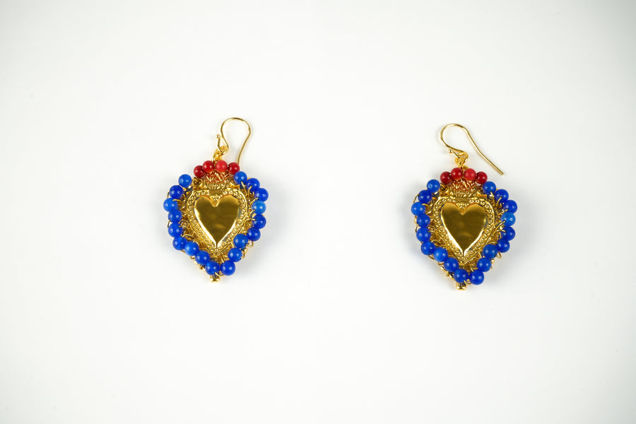 Aegean heart gold earrings