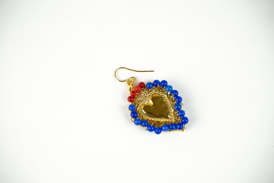 Aegean heart gold earrings