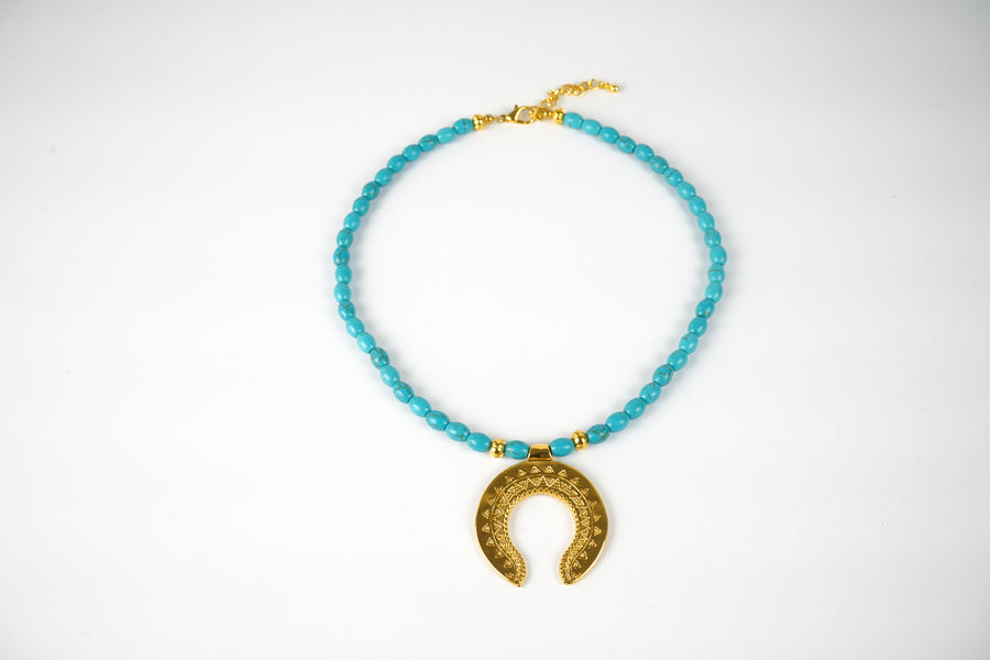 Turquoise petal necklace