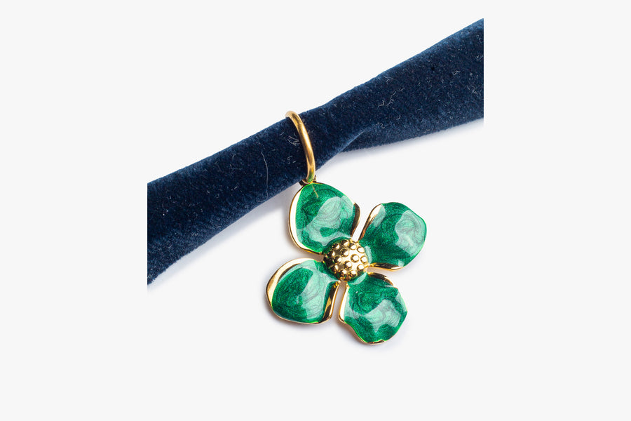 Pendant velvet choker blue