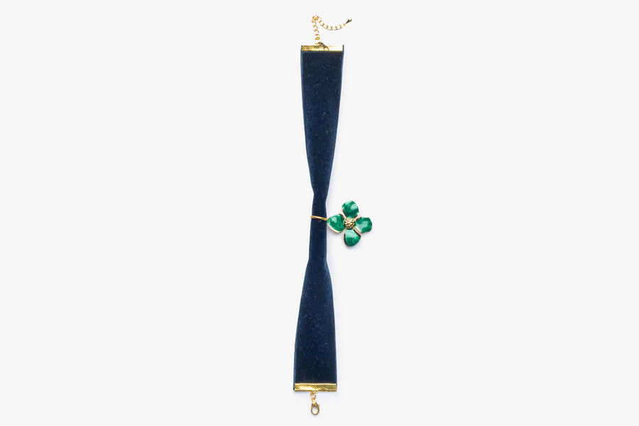 Pendant velvet choker blue