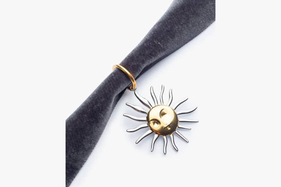 Pendant velvet choker grey