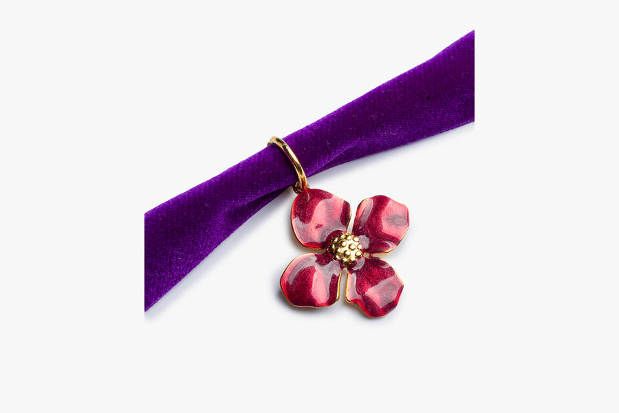 Pendant velvet choker purple