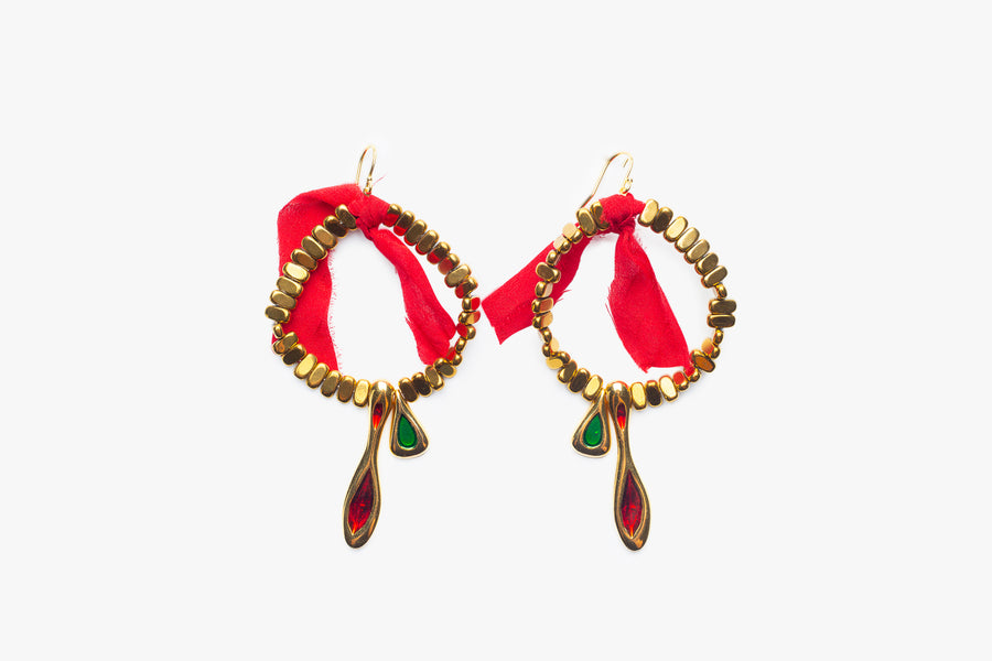 Golden hoops earrings