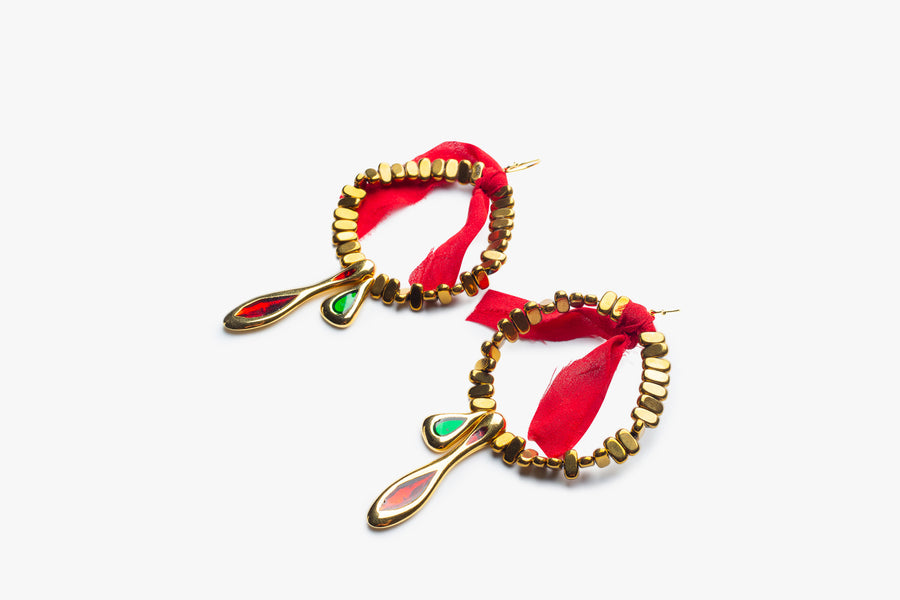 Golden hoops earrings