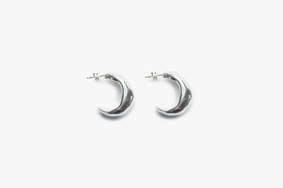 Silver stone hoops