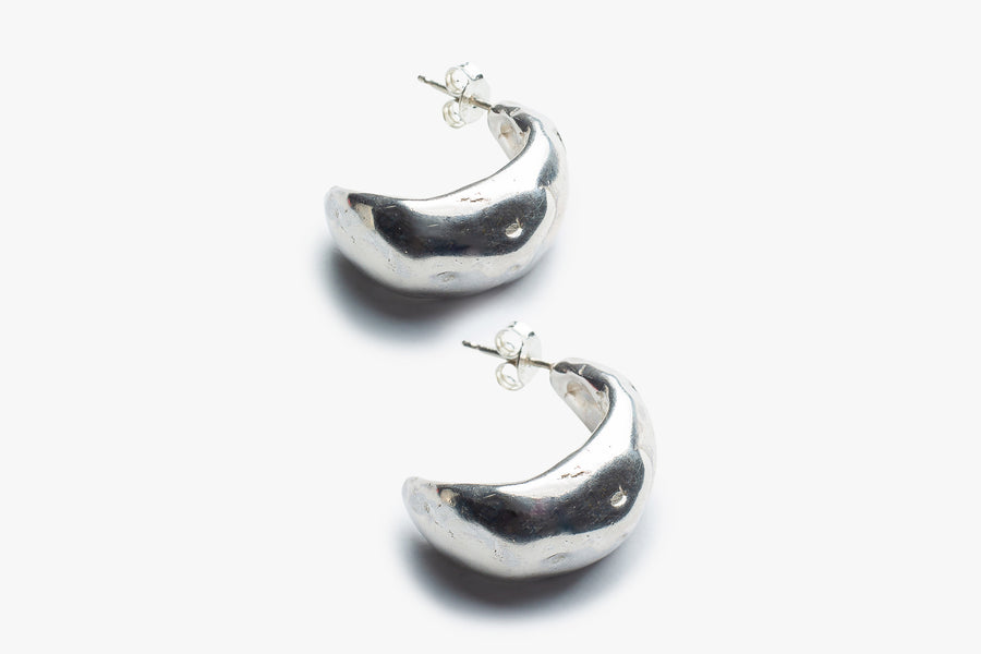 Silver stone hoops