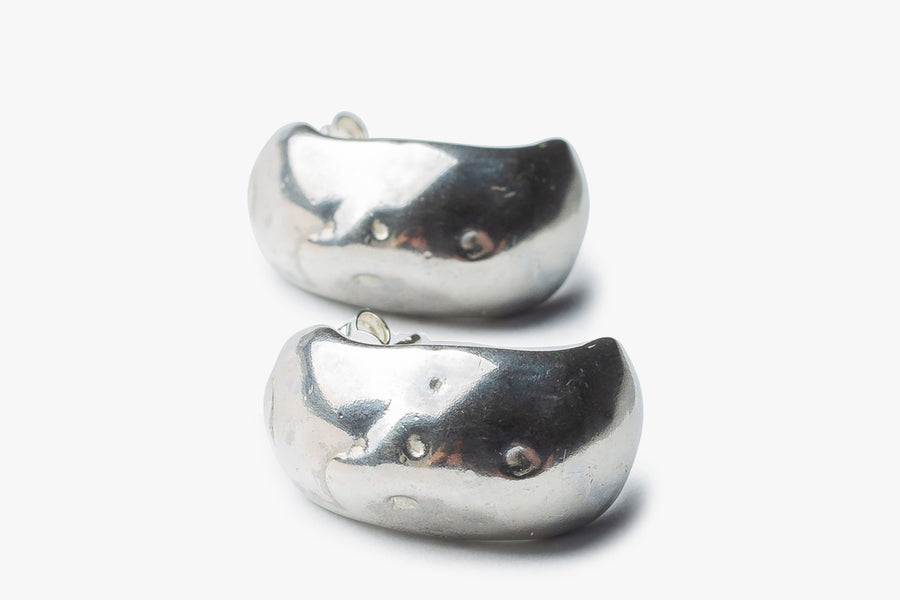 Silver stone hoops