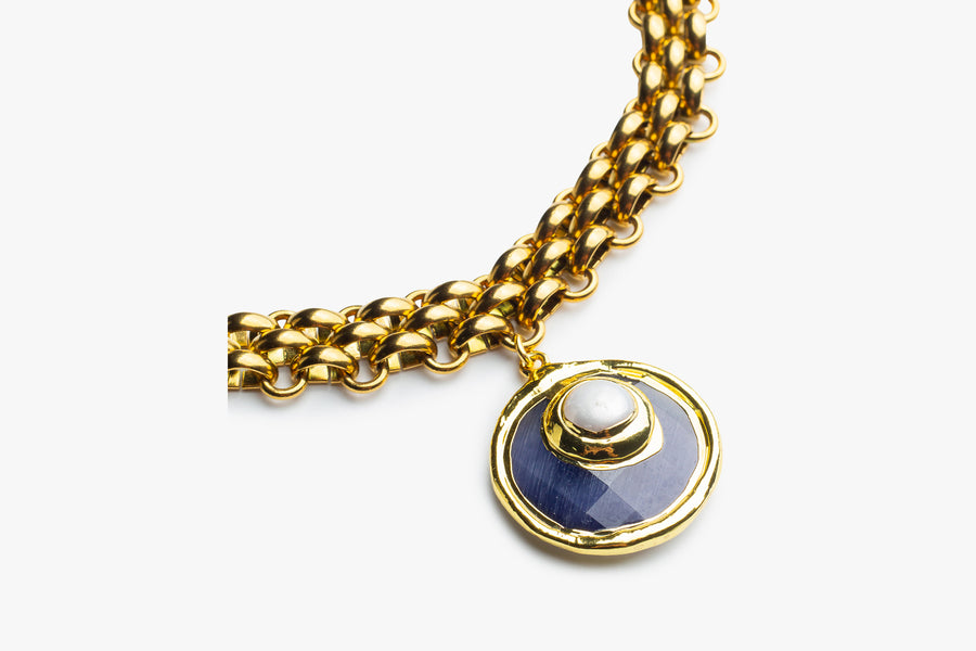 Knitted chain necklace