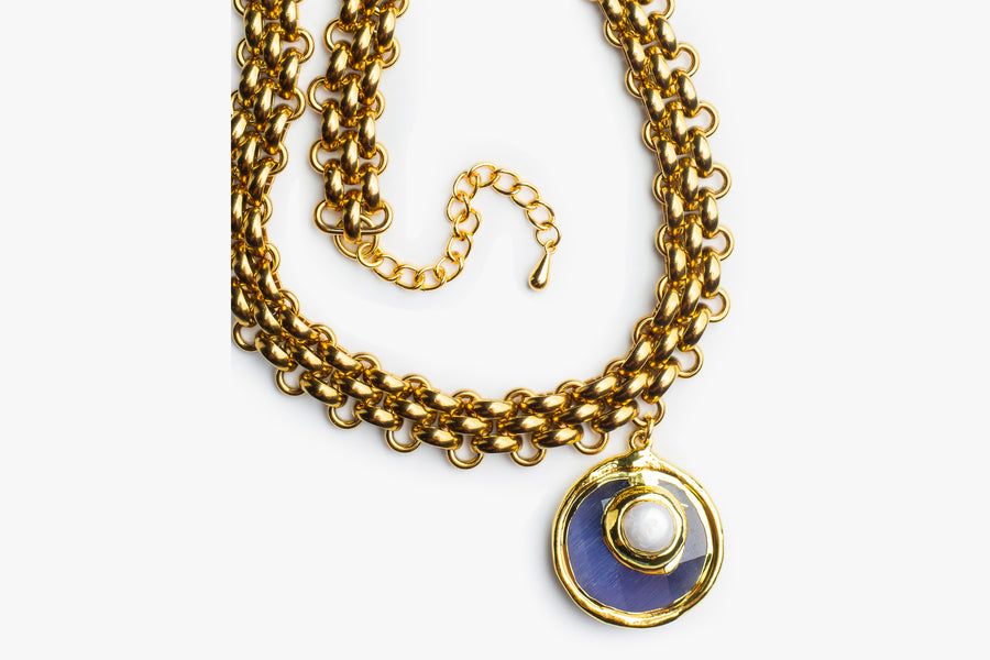 Knitted chain necklace