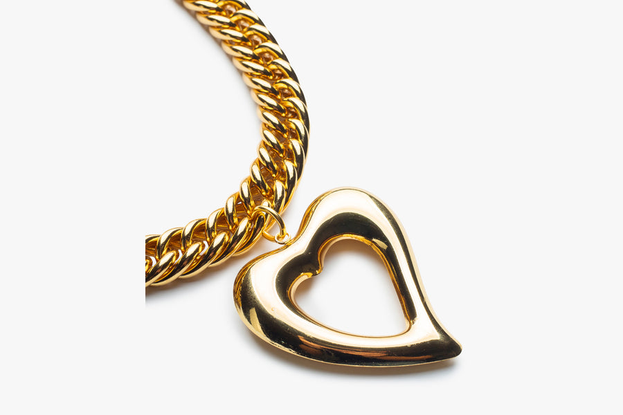Bold golden heart necklace