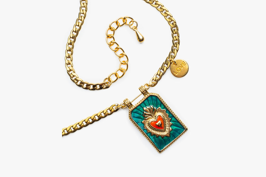 My love necklace green