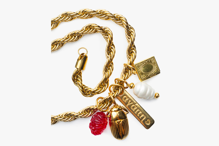 Longevity reversed long necklace